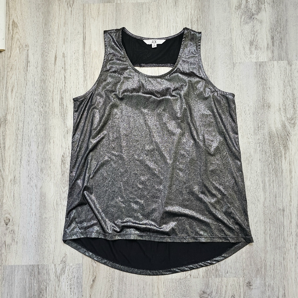 Jack By BB Dakota Metallic Shimmer Slinky Tank Top Size Small